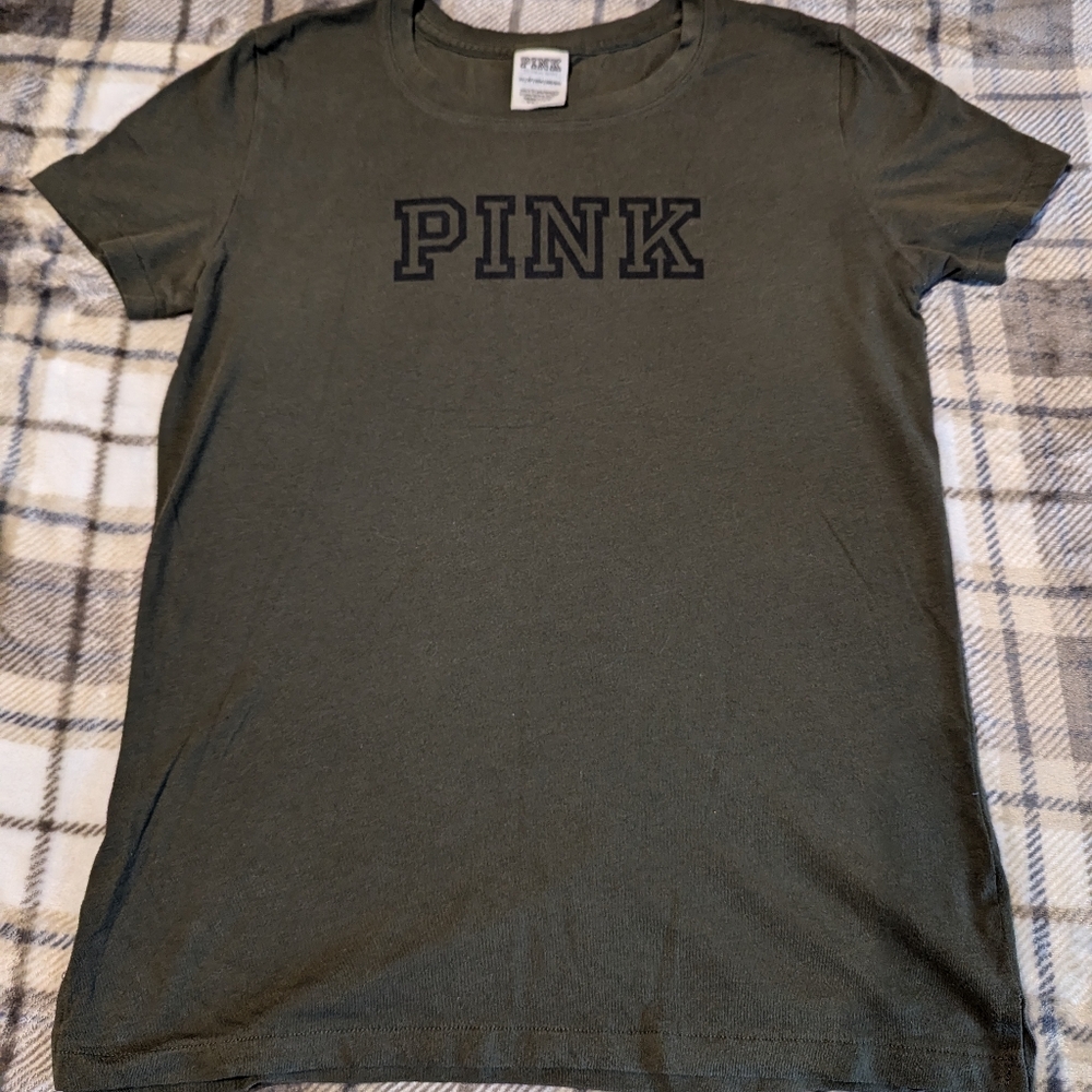Victoria's Secret Pink T-shirt XS, army green